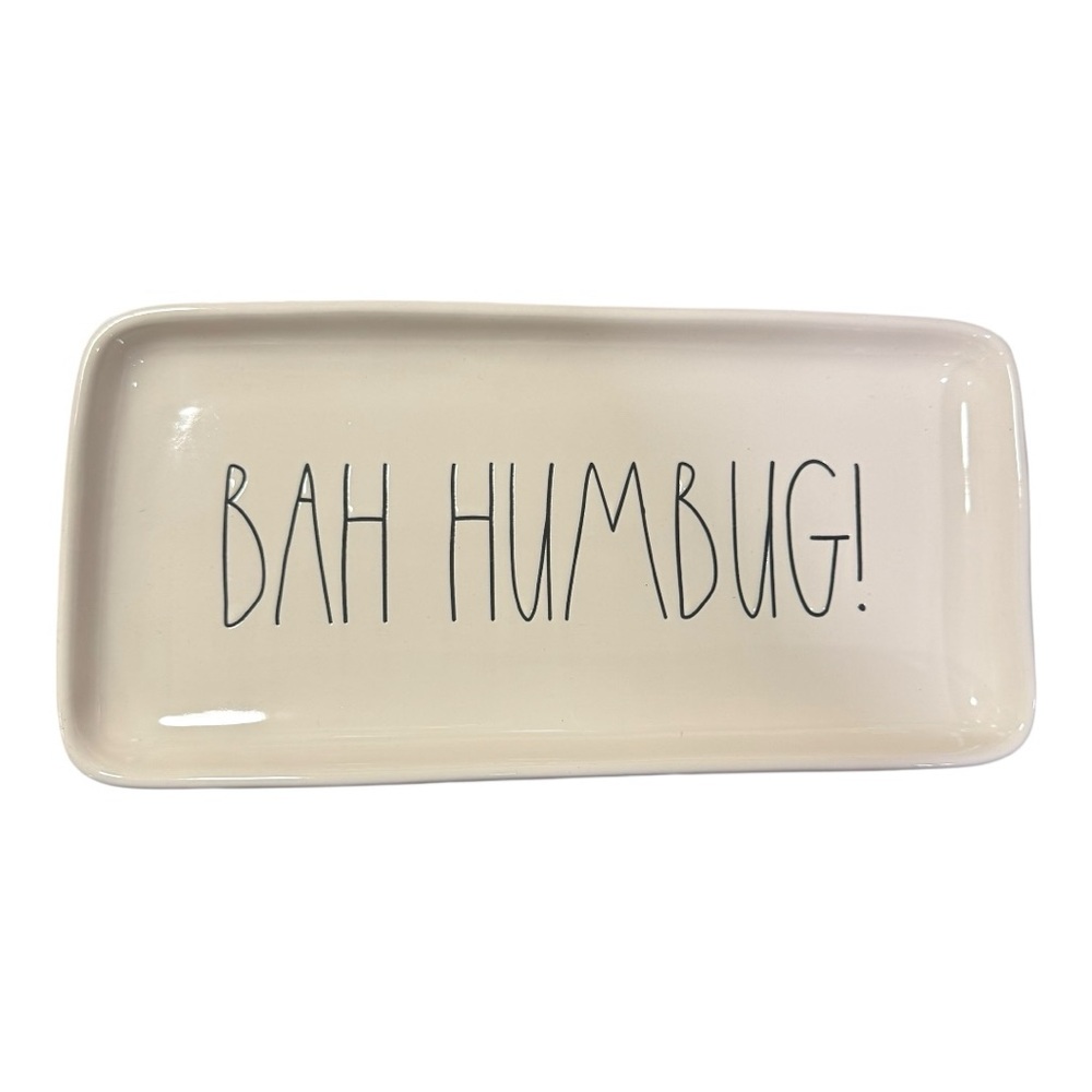 Rae Dunn “Bah Humbug!” Rectangular Serving Tray – Artisan Collection by Magenta